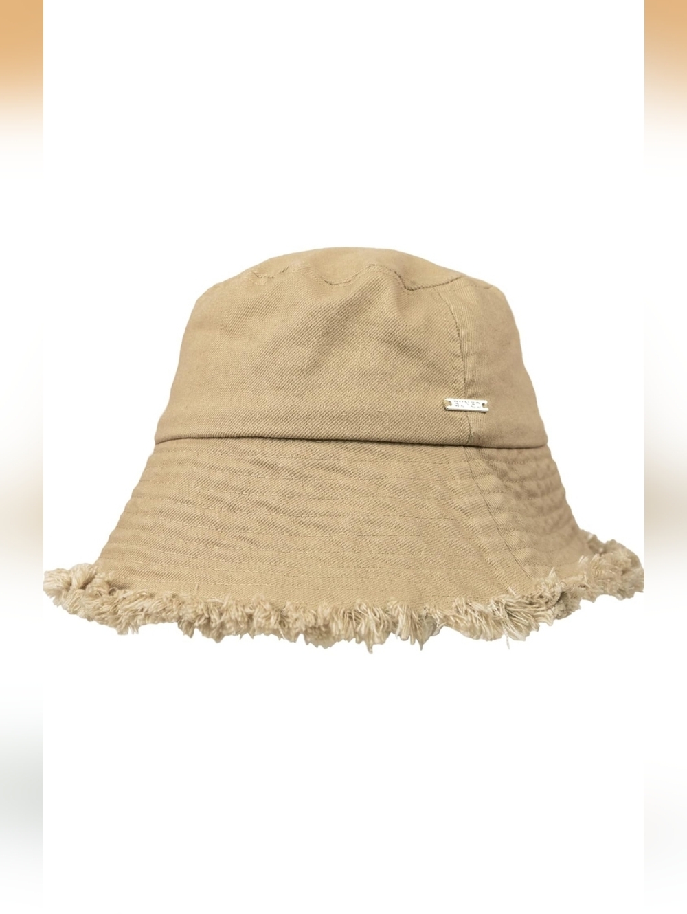 NEW! SUN50 Frayed Edge Denim Bucket Hat Sand Khaki Chino IVORY - Picture 2 of 9